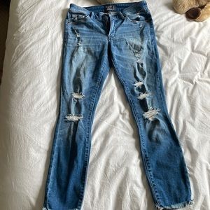 Abercrombie Mid-Rose skinny ankle distressed jeans